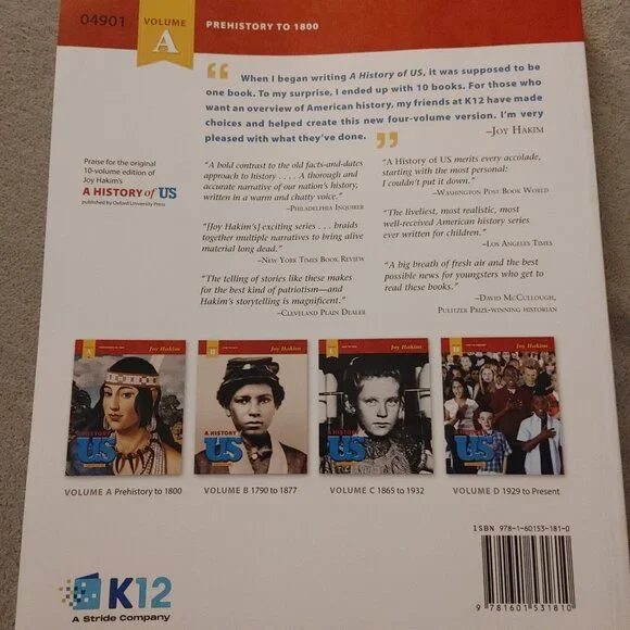 A History of Us - Volume A- Prehistory to 1800 - Joy Hakins - Brand New - Picture 3 of 9